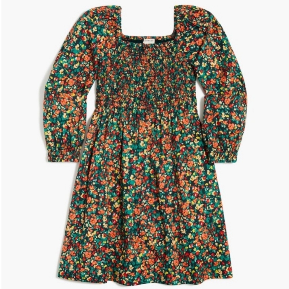 J. Crew Crewcuts Smocked Bodice Long Sleeve Dress Girls 10